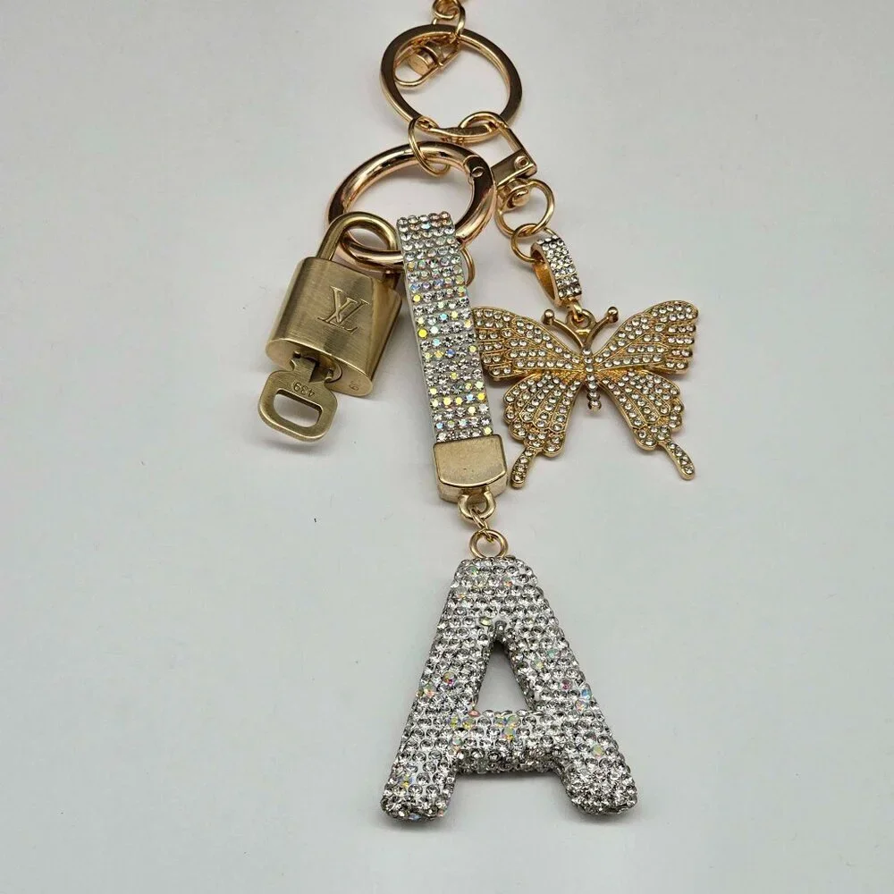 Authentic Louis Vuitton Gold Padlock & Key 🔒 LV Bag Charm Unbranded Keychain